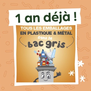 1er anniversaire des nouvelles consignes de tri des déchets