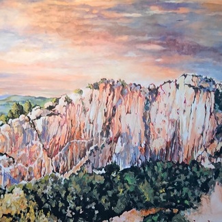 "Le Cimaï", oeuvre de Nina Parra (Evenos) - Acrylique 116x89 cm
