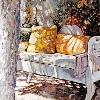 "Canapé d'été", oeuvre de Nina Parra (Evenos) - Acrylique, (…)