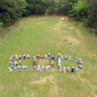 Le sigle de l'EDD photographié par un drone grâce aux pompiers !
