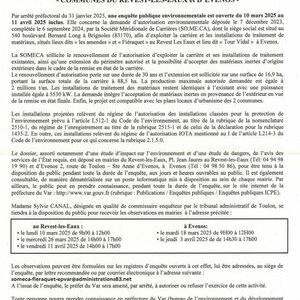 AVIS D'ENQUÊTE PUBLIQUE