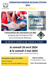FORMATION PREMIER SECOURS CITOYEN (PSC) avec les Sauve­teurs en Mer de la SNSM !