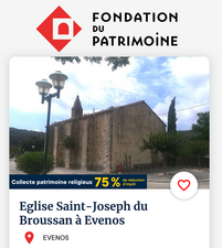 L'église Saint-Joseph du Broussan, à Evenos, bénéficiaire de la (…)