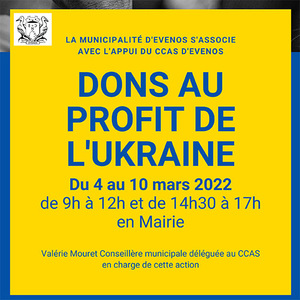 Appel aux dons en soutien aux populations ukrainiennes