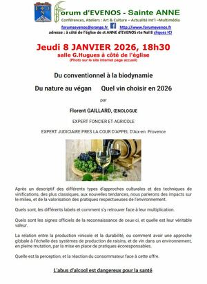 Conférence des "Forum d'Evenos"