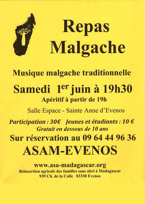 Repas Malgache de l'association ASAM