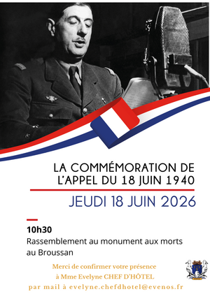 COMMÉMORATION : Hommage à l'Appel du 18 juin 1940