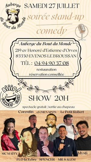 Soirée Comédie Club à l'Auberge du Bout du Monde !