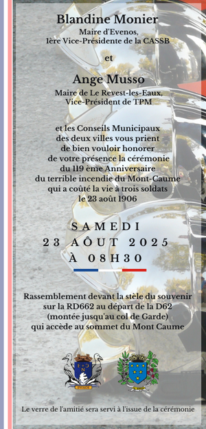 Cérémonie du 119ème Anniversaire du Terrible incendie du Mont-Caume