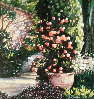 Jardin en Toscane, oeuvre de Nina Parra (Evenos) - 30 x 30 cm