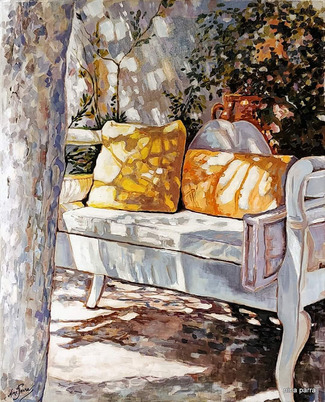 "Canapé d'été", oeuvre de Nina Parra (Evenos) - Acrylique, (…)