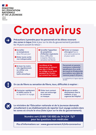 CONSIGNES CORONAVIRUS