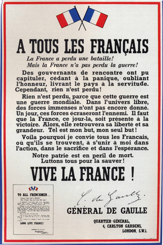 L'Appel du Général de Gaulle du 18 juin 1940