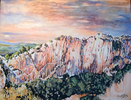 "Le Cimaï", oeuvre de Nina Parra (Evenos) - Acrylique 116x89 cm