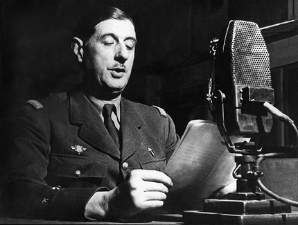 Le Général de Gaulle lors de l'appel du 18 juin 1940